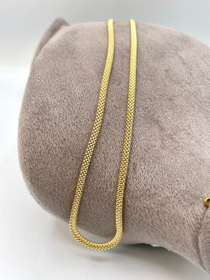 18Karat Gold Snake Necklace Chain,Real 18Karat Gold,Yellow Gold(3mm)Thick,Birthday Gift, Gift For Men/Women,Anniversary Gift,Gift FOR Mom.