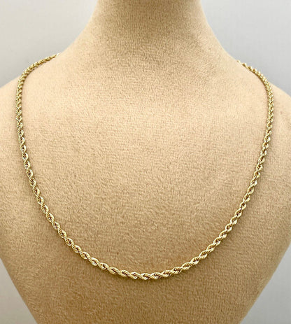 18K GOLD ROPE CHAIN(2.1mm)Necklace,Real Gold,Yellow Gold,Birthday Gift,Partner Gift,For Her,For Him,Gift For Dad,Gift For Mom,Christmas Gift