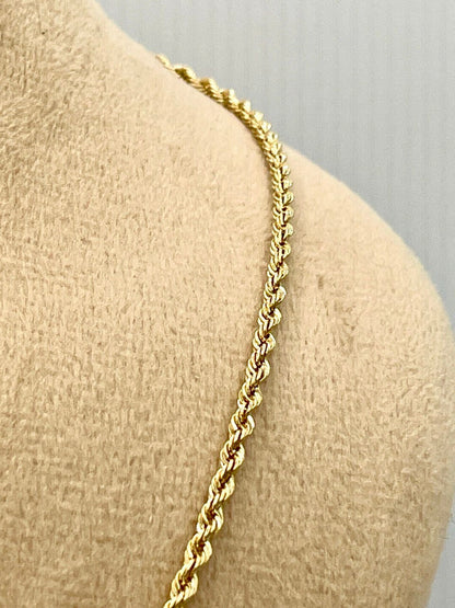 18K GOLD ROPE CHAIN(2.1mm)Necklace,Real Gold,Yellow Gold,Birthday Gift,Partner Gift,For Her,For Him,Gift For Dad,Gift For Mom,Christmas Gift