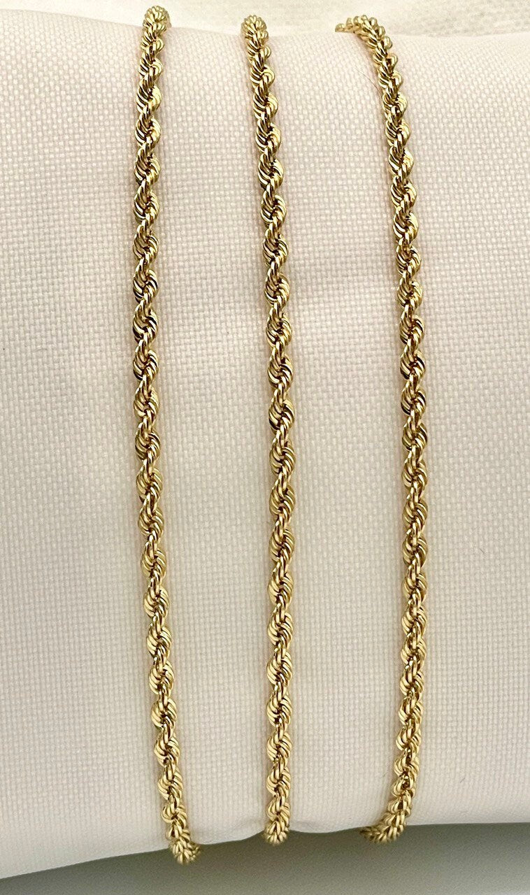 18K GOLD ROPE CHAIN(2.1mm)Necklace,Real Gold,Yellow Gold,Birthday Gift,Partner Gift,For Her,For Him,Gift For Dad,Gift For Mom,Christmas Gift