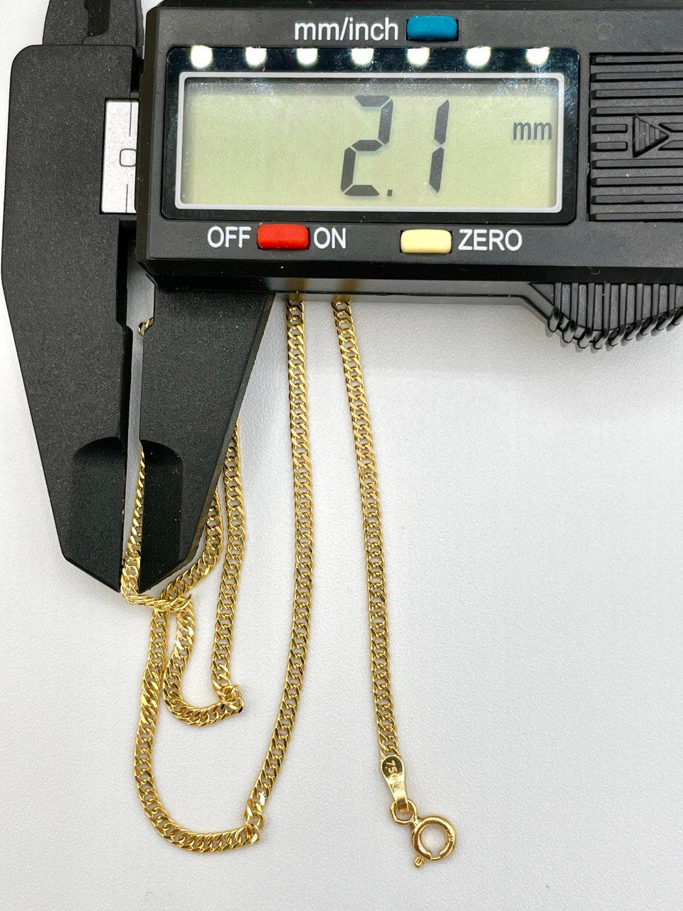18K GOLD DOUBLE CURB(2.1mm)Necklace Chain,Diamond Cut,Birthday Gift,Partner Gift,For Her,For Him,Gift For Dad,Gift For Mom,New Style.