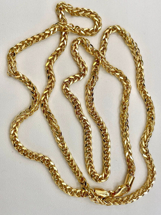 18Karat Gold Franco Necklace Chain,Real Solid 18Karat Gold(2.8mm)Thick,Yellow Gold,Chunky Necklace Chain,Birthday Gift,Gift for Men/Women.