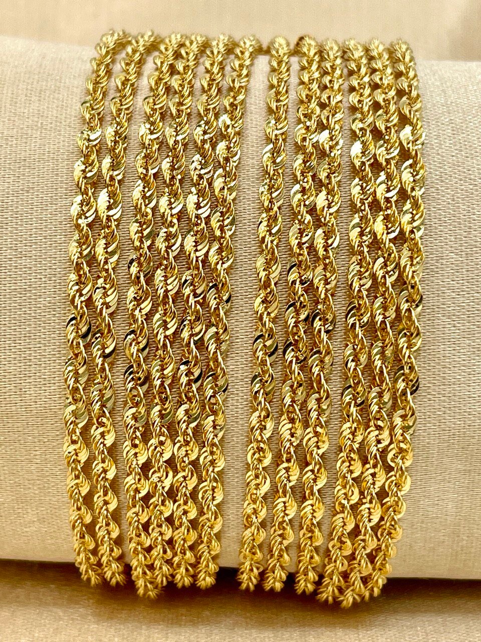 18Karat Gold Rope Chain Necklace Chain,Real Solid 18K Gold,(2.6mm)Thick,Yellow Gold,Birthday Gift,Anniversary Gift,PartnerGift For Men/Women