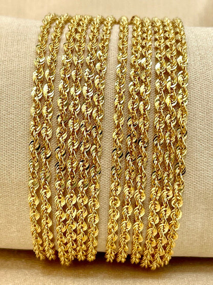 18Karat Gold Rope Chain Necklace Chain,Real Solid 18K Gold,(2.6mm)Thick,Yellow Gold,Birthday Gift,Anniversary Gift,PartnerGift For Men/Women