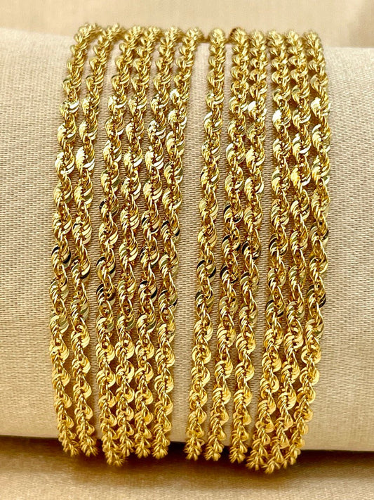 18Karat Gold Rope Chain Necklace Chain,Real Solid 18K Gold,(2.6mm)Thick,Yellow Gold,Birthday Gift,Anniversary Gift,PartnerGift For Men/Women