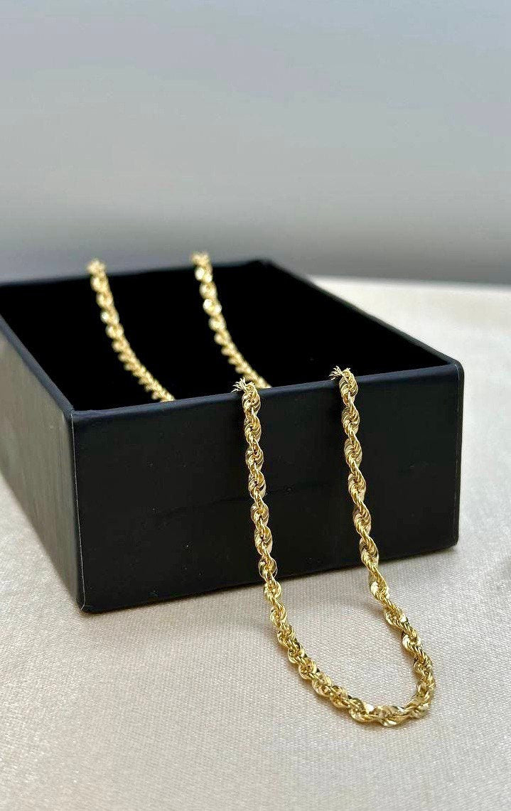 18Karat Gold Rope Chain Necklace Chain,Real Solid 18K Gold,(2.6mm)Thick,Yellow Gold,Birthday Gift,Anniversary Gift,PartnerGift For Men/Women