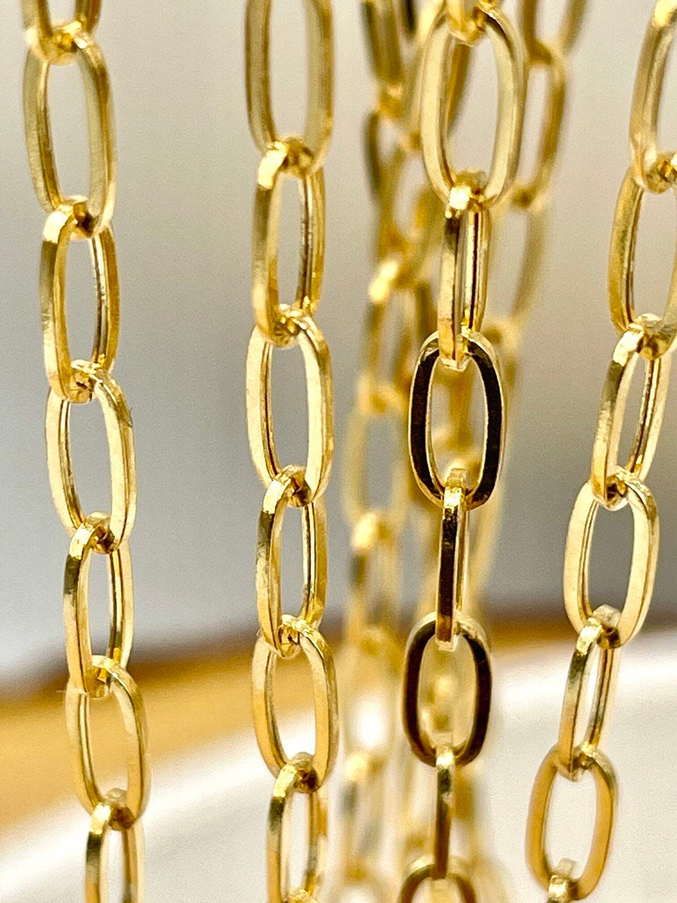 18Karat Gold Paperclip Necklace Chain,Real Solid Gold(2.7mm)Thick,Gift For Mom,Birthday Gift,Anniversary Gift,Partner Gift for Men/Women.