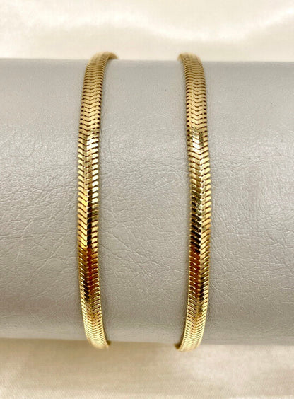 18Karat Gold Herringbone Necklace,Real Solid Gold,Yellow Gold,(3.5mm)Thick,Birthday Gift, Gift For Partner Men/Women,Anniversary Gift.