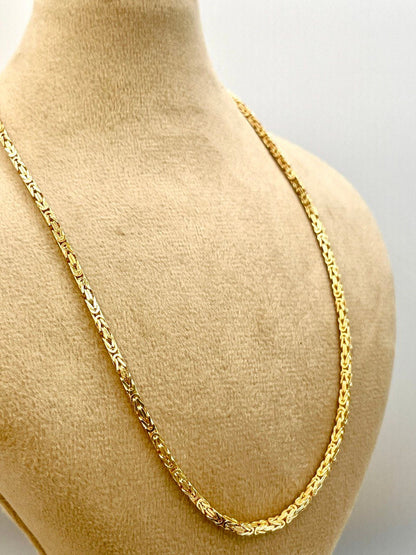 18Karat Gold Byzantine Necklace Chain,Solid Gold,Heavy Necklace Chain,(2mm)Thick,Birthday Gift,Anniversary Gift,Partner Gift Men/Women.
