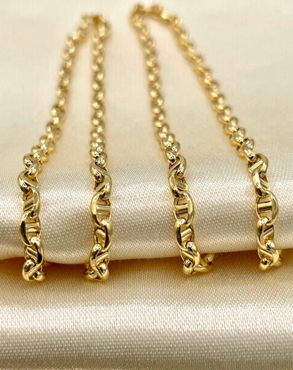 18Karat Gold Anchor Link Chain Necklace,Yellow Solid Gold,Real Gold Chain,(3.5mm)Thick,Birthday Gift,Anniversary Gift,Partner Gift Men/Women