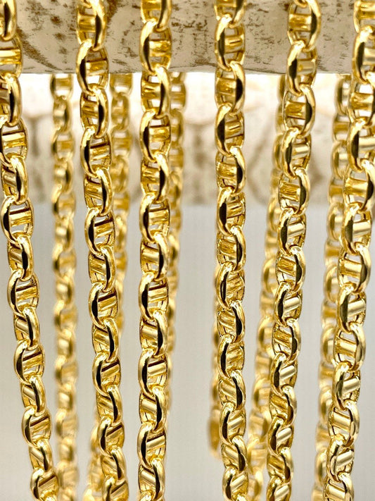 18Karat Gold Anchor Link Chain Necklace,Yellow Solid Gold,Real Gold Chain,(3.5mm)Thick,Birthday Gift,Anniversary Gift,Partner Gift Men/Women