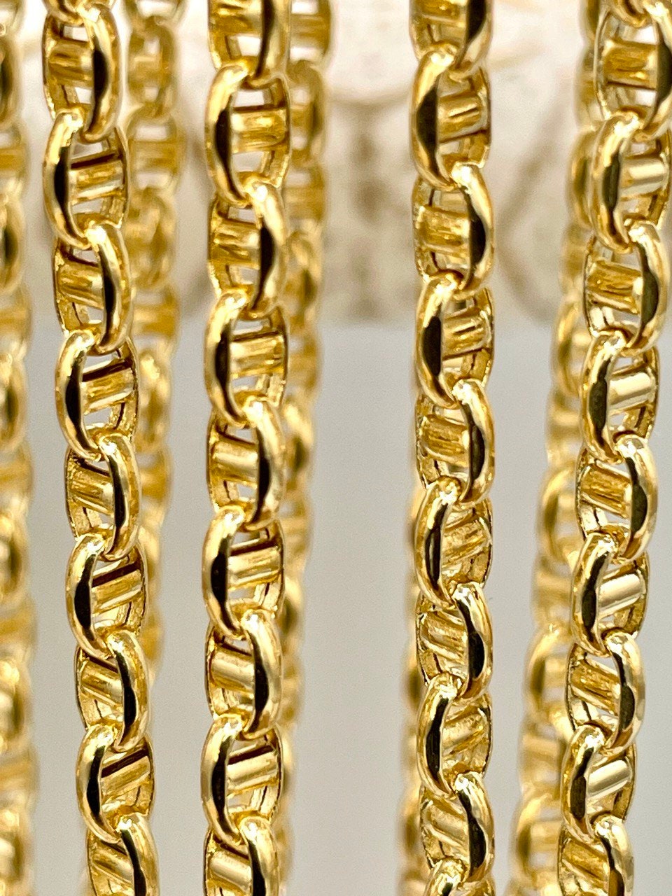 18Karat Gold Anchor Link Chain Necklace,Yellow Solid Gold,Real Gold Chain,(3.5mm)Thick,Birthday Gift,Anniversary Gift,Partner Gift Men/Women