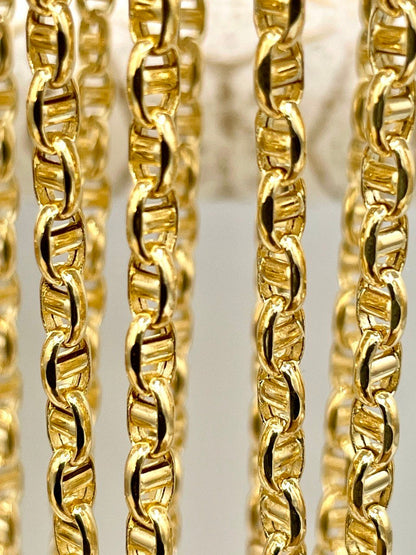 18Karat Gold Anchor Link Chain Necklace,Yellow Solid Gold,Real Gold Chain,(3.5mm)Thick,Birthday Gift,Anniversary Gift,Partner Gift Men/Women