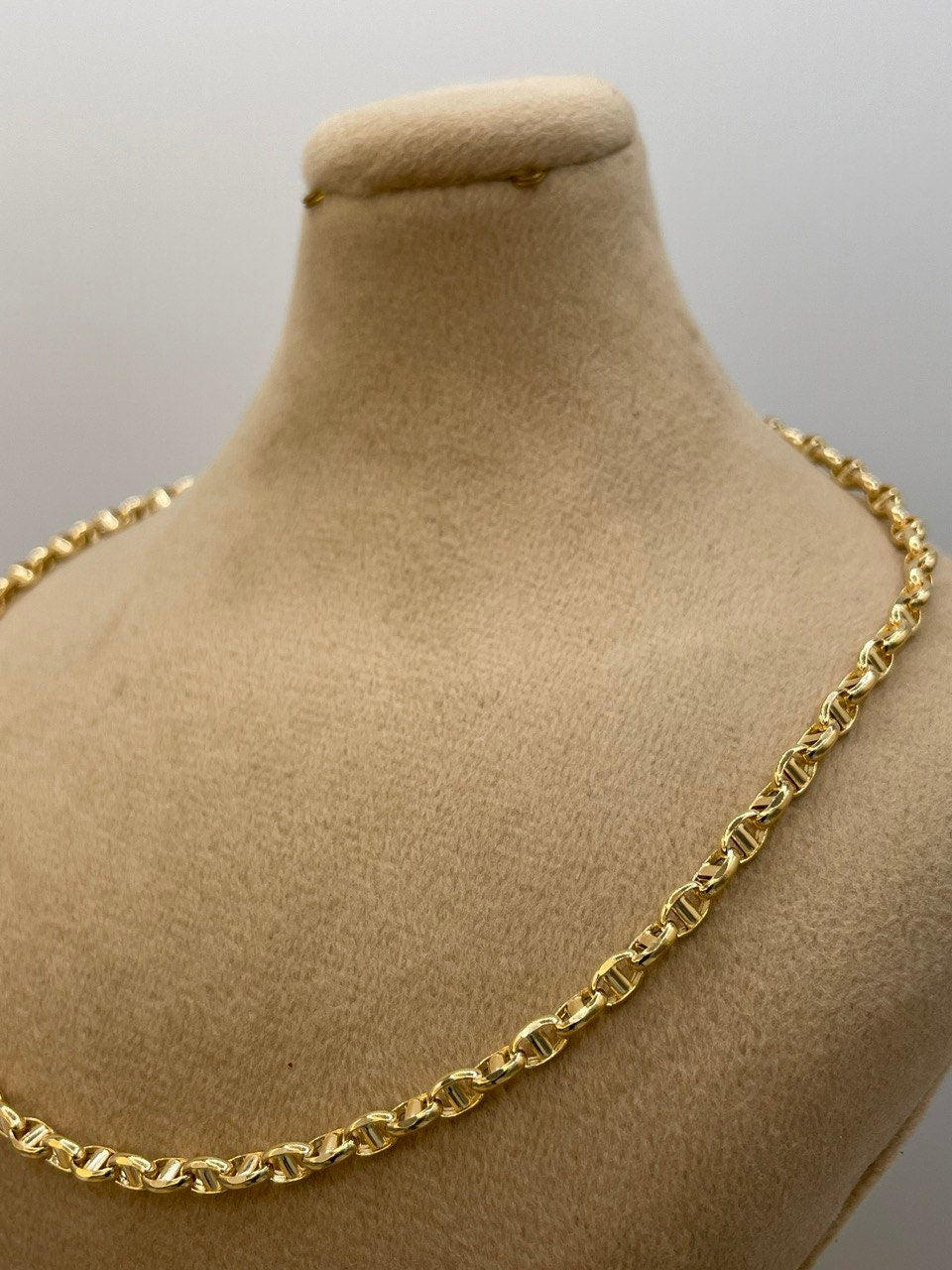 18Karat Gold Anchor Link Chain Necklace,Yellow Solid Gold,Real Gold Chain,(3.5mm)Thick,Birthday Gift,Anniversary Gift,Partner Gift Men/Women