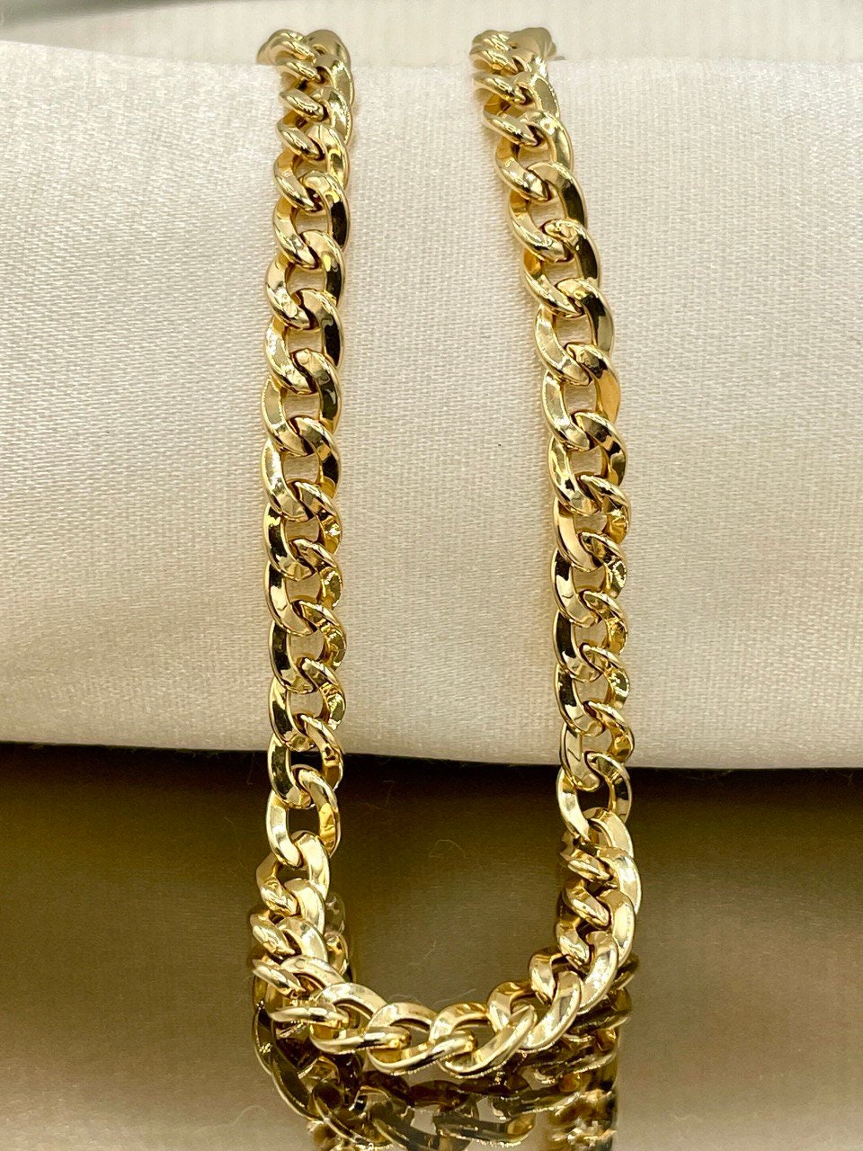18K GOLD CURB(5.7mm) NECKLACE,Real Gold,Yellow Gold,Birthday Gift,Partner Gift,Wedding Gift,Anniversary Gift,For Her,For Him,Gift For Mom.