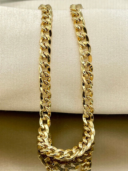 18K GOLD CURB(5.7mm) NECKLACE,Real Gold,Yellow Gold,Birthday Gift,Partner Gift,Wedding Gift,Anniversary Gift,For Her,For Him,Gift For Mom.