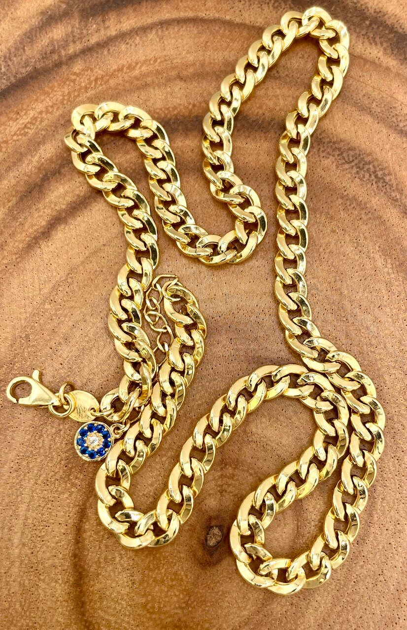 18K GOLD CURB(5.7mm) NECKLACE,Real Gold,Yellow Gold,Birthday Gift,Partner Gift,Wedding Gift,Anniversary Gift,For Her,For Him,Gift For Mom.