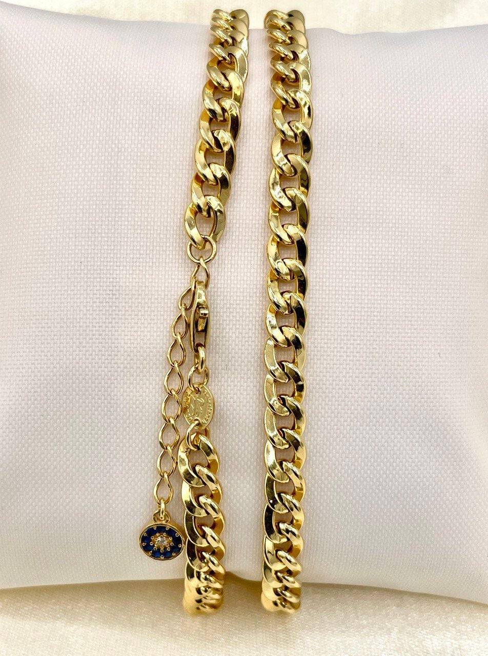 18K GOLD CURB(5.7mm) NECKLACE,Real Gold,Yellow Gold,Birthday Gift,Partner Gift,Wedding Gift,Anniversary Gift,For Her,For Him,Gift For Mom.