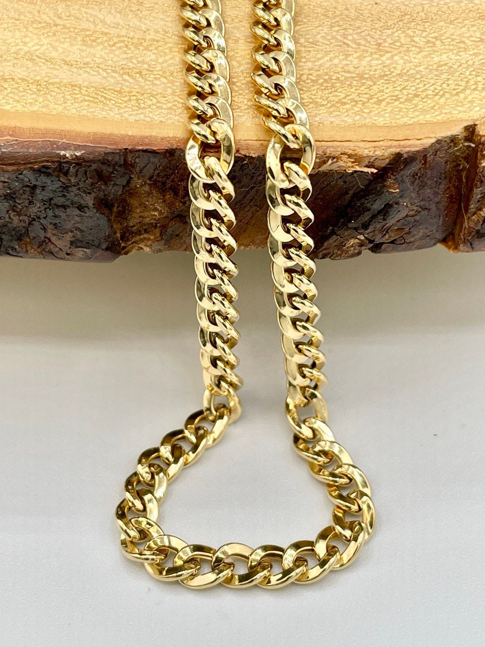 18K GOLD CURB(5.7mm) NECKLACE,Real Gold,Yellow Gold,Birthday Gift,Partner Gift,Wedding Gift,Anniversary Gift,For Her,For Him,Gift For Mom.