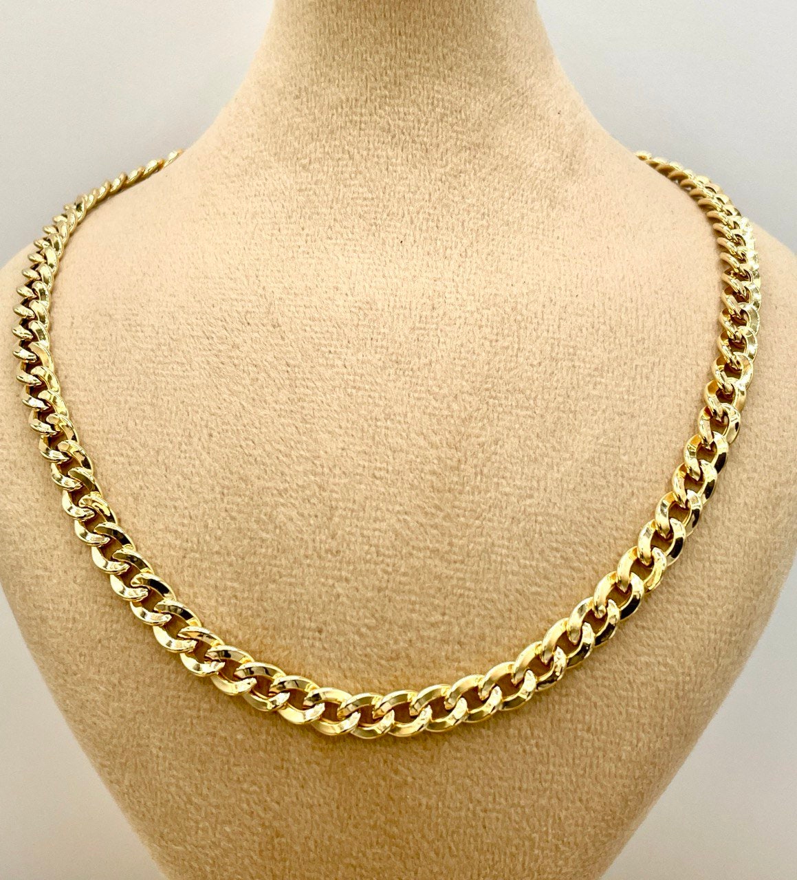 18K GOLD CURB(5.7mm) NECKLACE,Real Gold,Yellow Gold,Birthday Gift,Partner Gift,Wedding Gift,Anniversary Gift,For Her,For Him,Gift For Mom.