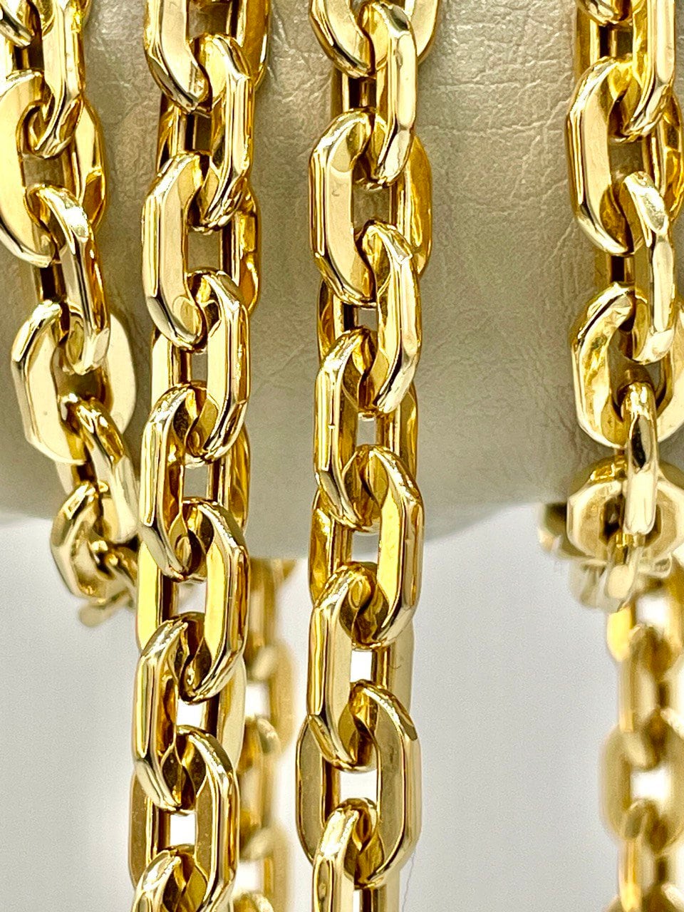 18K GOLD CABLE PARALLEL(6.5mm)Necklace Chain,Real Gold,Shainy Necklace,Chunky Gold Chain,Birthday Gift,Partner Gift,For Her,For Him.