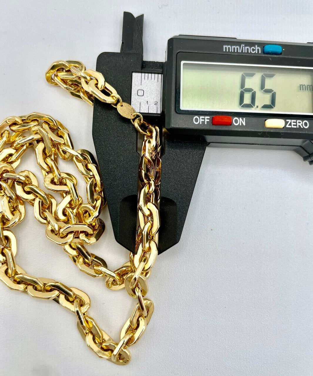 18K GOLD CABLE PARALLEL(6.5mm)Necklace Chain,Real Gold,Shainy Necklace,Chunky Gold Chain,Birthday Gift,Partner Gift,For Her,For Him.