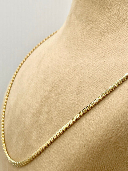 18K GOLD CURB (2.3mm)NECKLACE,Real Gold,Yellow Gold,Solid Gold,Birthday Gift,Partner Gift,For Her,For Him,New StyleGift For Dad,Gift For Mom