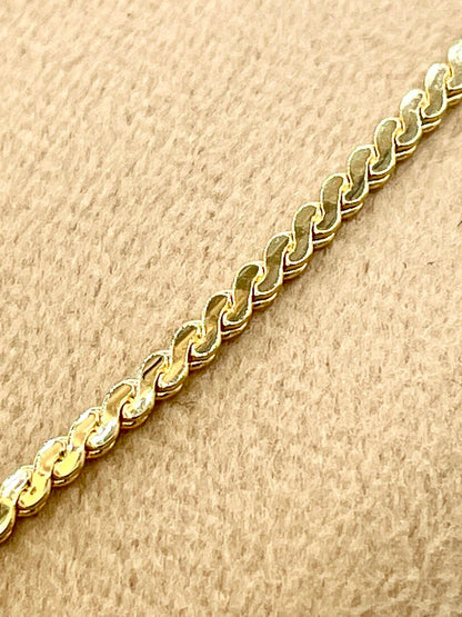 18K GOLD CURB (2.3mm)NECKLACE,Real Gold,Yellow Gold,Solid Gold,Birthday Gift,Partner Gift,For Her,For Him,New StyleGift For Dad,Gift For Mom