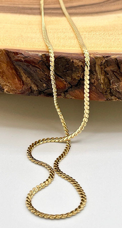18K GOLD CURB (2.3mm)NECKLACE,Real Gold,Yellow Gold,Solid Gold,Birthday Gift,Partner Gift,For Her,For Him,New StyleGift For Dad,Gift For Mom
