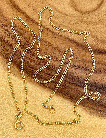 18Karat Gold Figaro Necklace Chain,Solid Gold Necklace,(1.6mm)Thick,Real Gold,Birthday Gift,Partner Gift,For Her,For Him,Gift For Mom.