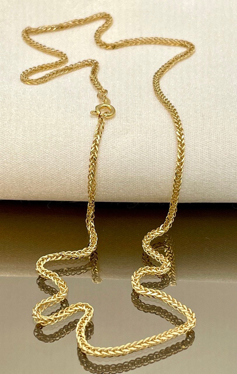 18Karat Gold Franco Necklace Chain(2mm)Thick16"_22"Length,Real 18Karat Gold ,Yellow Gold,Birthday Gift,Partner Gift,Gift for Men/Women.