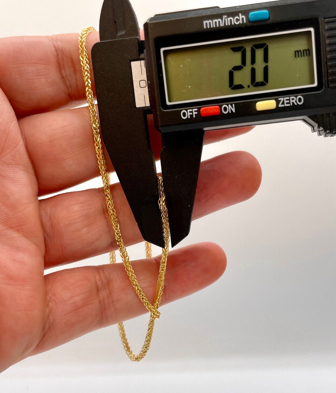 18Karat Gold Franco Necklace Chain(2mm)Thick16"_22"Length,Real 18Karat Gold ,Yellow Gold,Birthday Gift,Partner Gift,Gift for Men/Women.