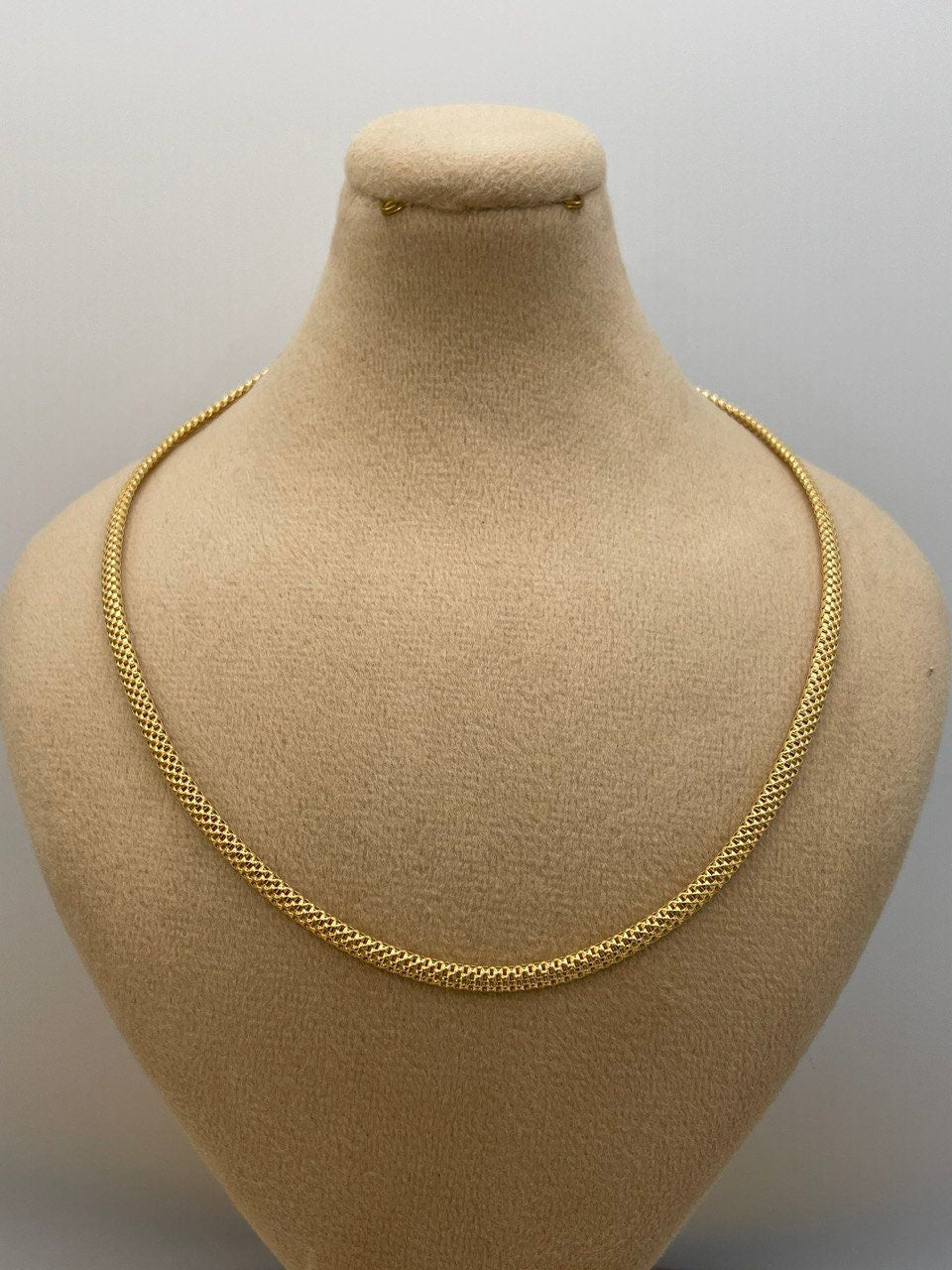 18Karat Gold Snake Necklace Chain,Real 18Karat Gold,Yellow Gold(3mm)Thick,Birthday Gift, Gift For Men/Women,Anniversary Gift,Gift FOR Mom.