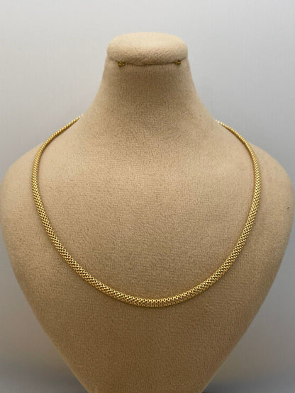 18Karat Gold Snake Necklace Chain,Real 18Karat Gold,Yellow Gold(3mm)Thick,Birthday Gift, Gift For Men/Women,Anniversary Gift,Gift FOR Mom.