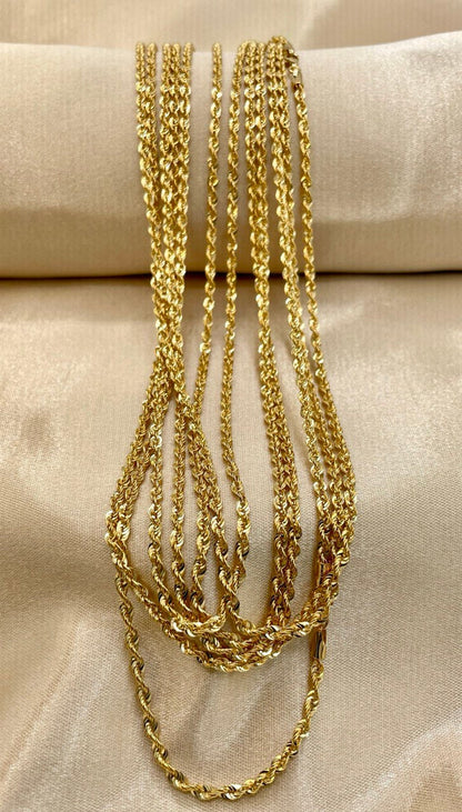 18Karat Gold Rope Chain Necklace Chain,Real Solid 18K Gold,(2.6mm)Thick,Yellow Gold,Birthday Gift,Anniversary Gift,PartnerGift For Men/Women