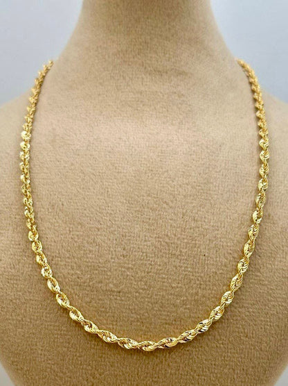 18Karat Gold Rope Chain Necklace Chain,Real Solid 18K Gold,(2.6mm)Thick,Yellow Gold,Birthday Gift,Anniversary Gift,PartnerGift For Men/Women