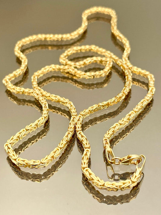 18Karat Gold Byzantine Necklace Chain,Solid Gold,Heavy Necklace Chain,(2mm)Thick,Birthday Gift,Anniversary Gift,Partner Gift Men/Women.