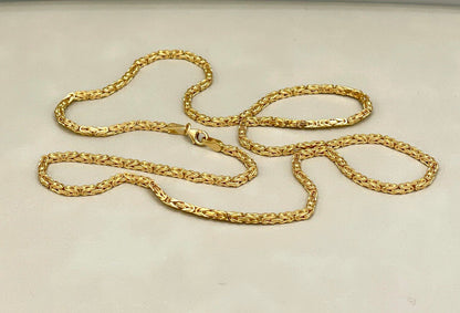 18Karat Gold Byzantine Necklace Chain,Solid Gold,Heavy Necklace Chain,(2mm)Thick,Birthday Gift,Anniversary Gift,Partner Gift Men/Women.