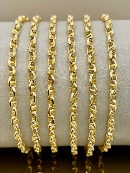 18Karat Gold Anchor Link Chain Necklace,Yellow Solid Gold,Real Gold Chain,(3.5mm)Thick,Birthday Gift,Anniversary Gift,Partner Gift Men/Women