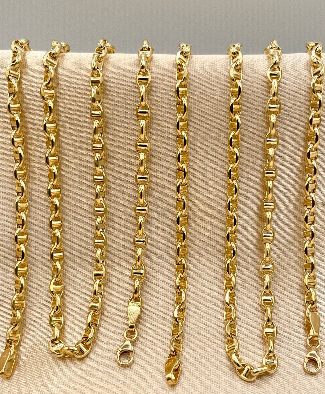 18Karat Gold Anchor Link Chain Necklace,Yellow Solid Gold,Real Gold Chain,(3.5mm)Thick,Birthday Gift,Anniversary Gift,Partner Gift Men/Women