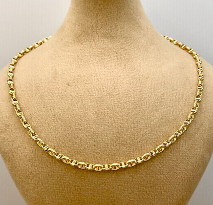18Karat Gold Anchor Link Chain Necklace,Yellow Solid Gold,Real Gold Chain,(3.5mm)Thick,Birthday Gift,Anniversary Gift,Partner Gift Men/Women