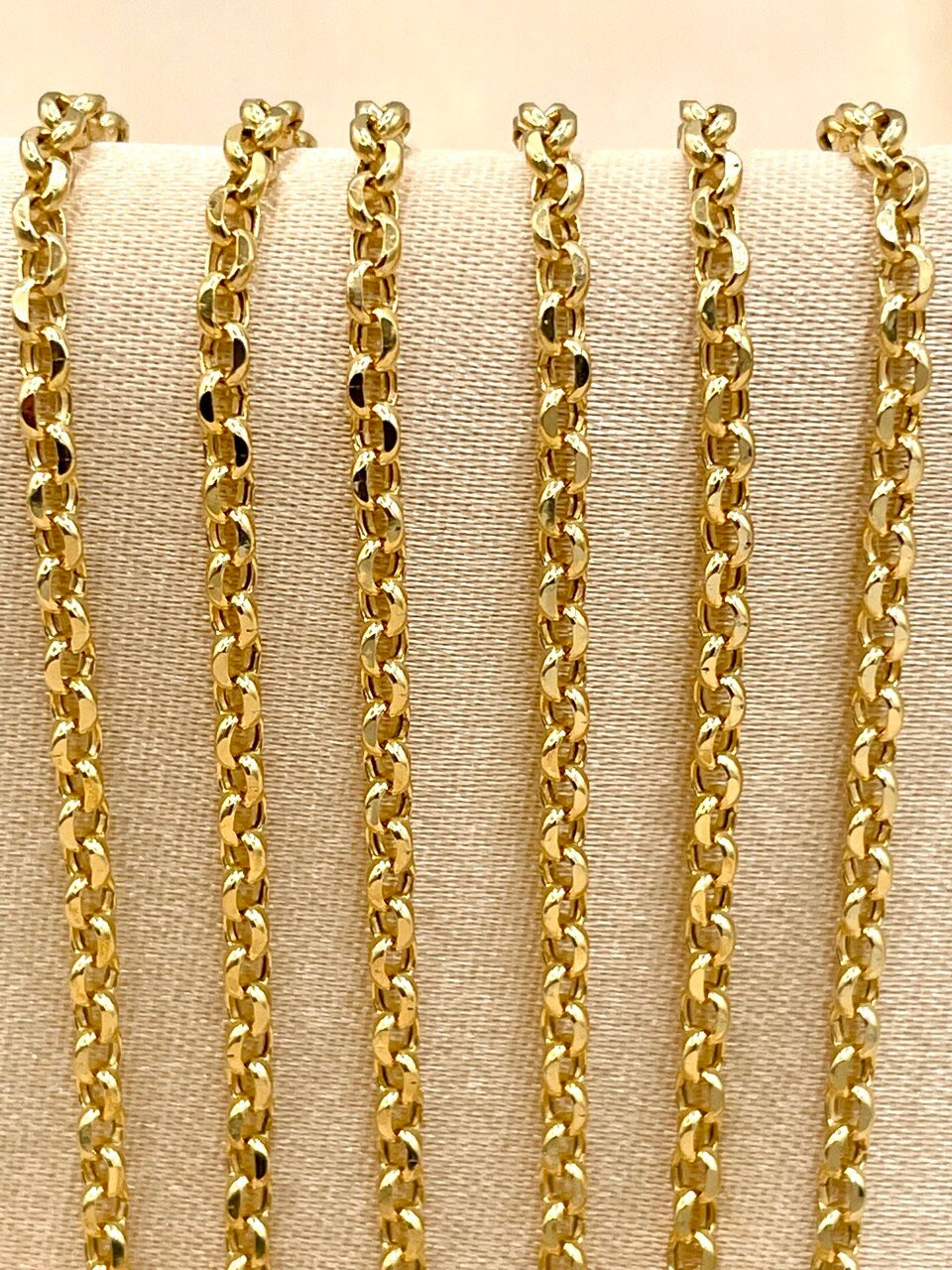 18K GOLD ROLO(3mm)NECKLACE Chain,Real Gold,Solid Gold, Diamond Cut,Yellow Gold,Birthday Gift,Partner Gift,For Her,For Him,Gift For Mom.