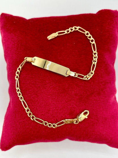 18k Solid Gold Figaro Bracelet, Yellow 18K Gold Figaro Links Bracelet,2.5mm Thick Real Gold Figaro Bracelet for Men/Women,Gifts for Him/Her!