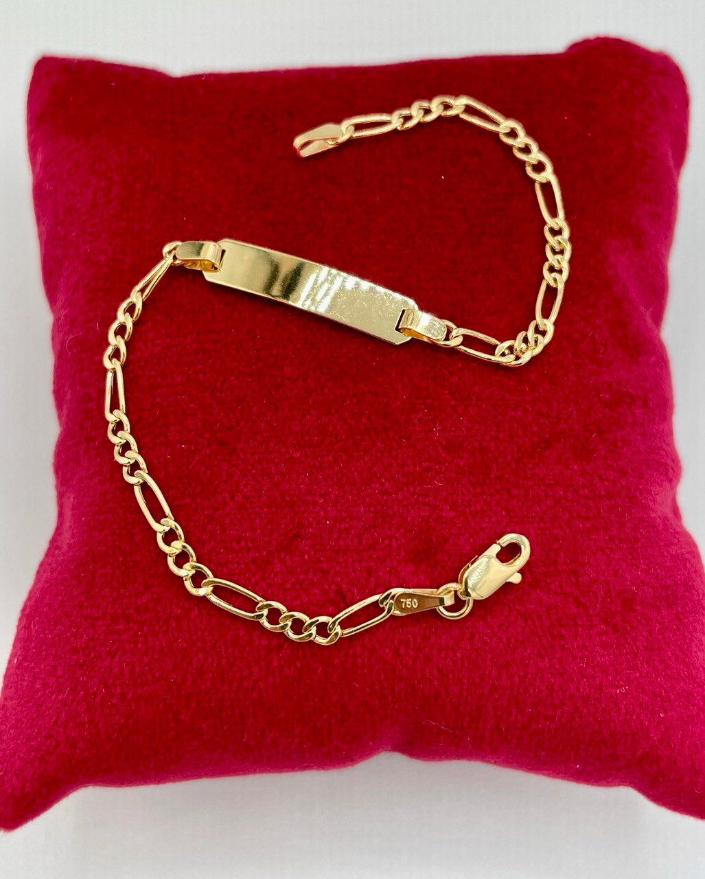 18k Solid Gold Figaro Bracelet, Yellow 18K Gold Figaro Links Bracelet,2.5mm Thick Real Gold Figaro Bracelet for Men/Women,Gifts for Him/Her!