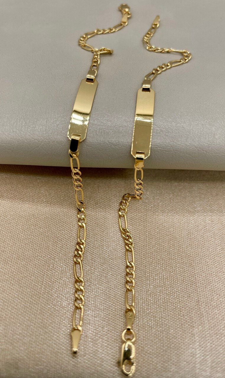 18k Solid Gold Figaro Bracelet, Yellow 18K Gold Figaro Links Bracelet,2.5mm Thick Real Gold Figaro Bracelet for Men/Women,Gifts for Him/Her!