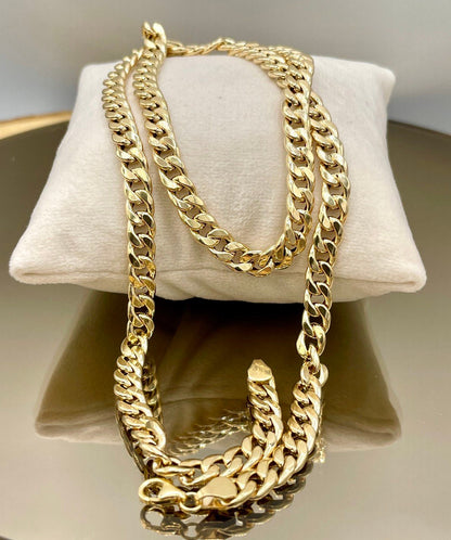 18Karat Gold Miami Cuban Chain Necklace, Real 18Karat Gold Curb Links Chain, 5.6 MM Width, Real Gold Chain for Men/Women, Chunky Gold Chain!