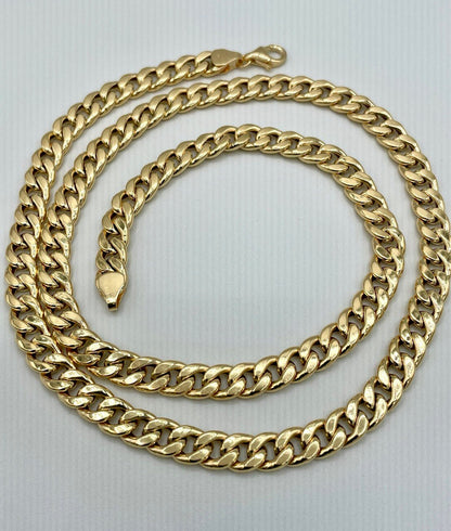 18Karat Gold Miami Cuban Chain Necklace, Real 18Karat Gold Curb Links Chain, 6.5 MM Width, Real Gold Chain for Men/Women, Chunky Gold Chain!