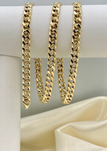 18Karat Gold Miami Cuban Chain Necklace, Real 18Karat Gold Curb Links Chain, 6.5 MM Width, Real Gold Chain for Men/Women, Chunky Gold Chain!