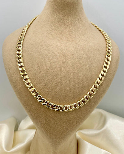 18Karat Gold Miami Cuban Chain Necklace, Real 18Karat Gold Curb Links Chain, 6.5 MM Width, Real Gold Chain for Men/Women, Chunky Gold Chain!