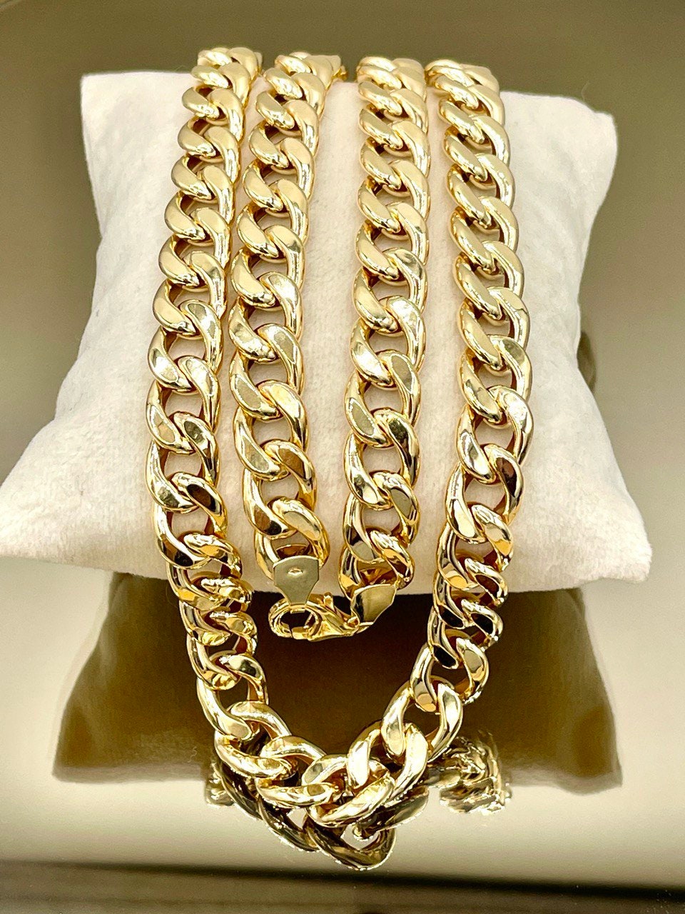 18Karat Gold Curb Necklace (9.4mm) Thick,Real gold,chunky Necklace Chain,Cuban Necklace Link Chain,Birthday Gift ,Gift For Men/Women!